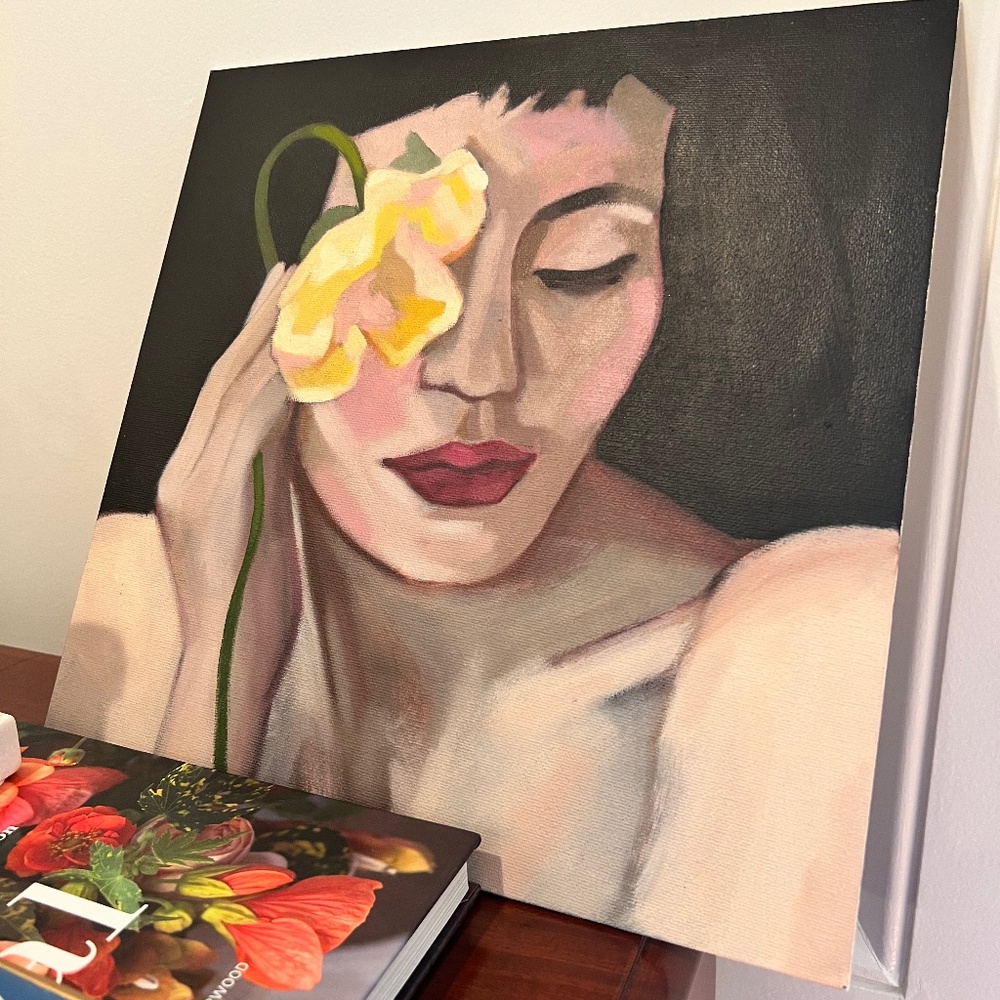 Yellow flower lady